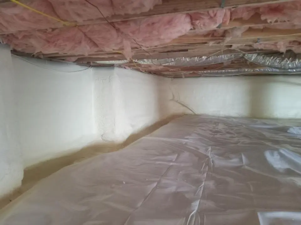 Crawl space encapsulation with closed-cell spray foam for Flat Roof Repair in New Philadelphia